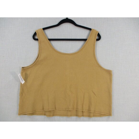Old Navy Ribbed Henley Tank Top Butter Yellow Xl Soft Comfortable Layering Piece - Picture 6 of 7
